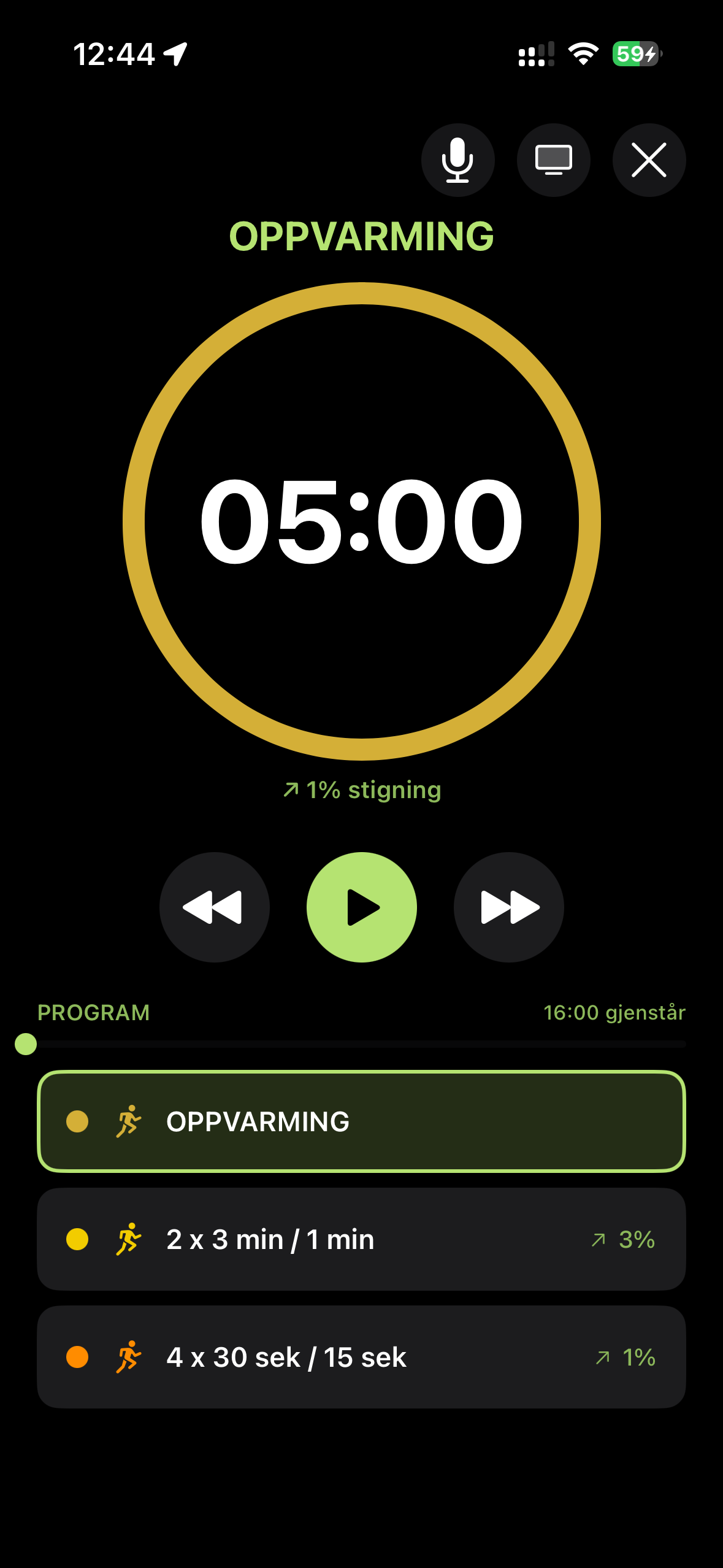 Løp sammen! intervalltrening med oppvarming og programoversikt